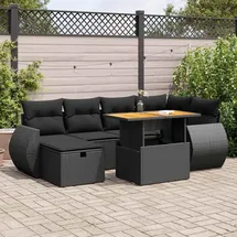 vidaXL Garten-Lounge-Set 8-tlg. schwarz