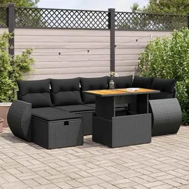 vidaXL Garten-Lounge-Set 8-tlg. schwarz
