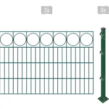 Arvotec Doppelstabmattenzaun ARVOTEC "ESSENTIAL 80 zum Aufschrauben "Ring" mit Zierleiste", grün (dunkelgrün), H:80cm, Stahl, Kunststoff, Zaunelemente, Zaunhöhe 80 cm, Zaunlänge 2 - 60 m