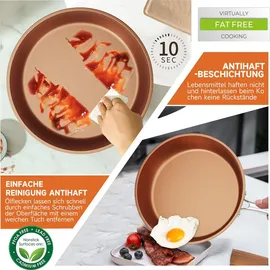Homelux Topfset Pfannenset Kochtopfset Topfset 6tlg Induktion Induktionstöpfe, Aluminium Antihaft-beschichtete Töpfe Set mit Deckel,Töpfe & pfanne,kupfer
