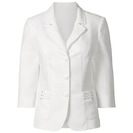 Witt Blusenblazer "Blusenblazer", Damen, Gr. 46, weiß, 100% Polyester, Blazer Blusenblazer
