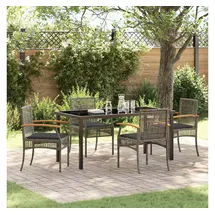 vidaXL Garten Essgruppe 5-tlg. Grau/Schwarz