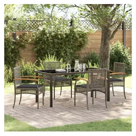 vidaXL Garten Essgruppe 5-tlg. Grau/Schwarz