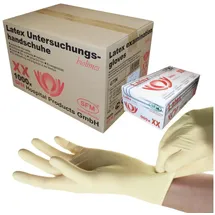 Sfm ® BIOLIMES : L Latexhandschuhe puderfrei texturiert weiß (1000)