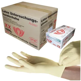 Sfm ® BIOLIMES : L Latexhandschuhe puderfrei texturiert weiß (1000)