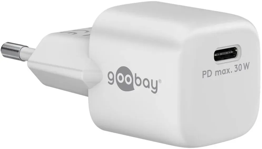 Goobay USB-CTM PD (Power Delivery) Schnellladegerät nano (30 W) weiß - geeignet für Geräte mit USB-CTM (Power Delivery) wie z. B. iPhone 12