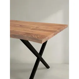 KADIMA DESIGN Schreibtisch Akazie Goldbraun-Schwarz