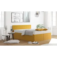 Westfalia Schlafkomfort Boxspringbett, gelb (sonnengelb), B:215cm L:210cm, Bezug: 100%