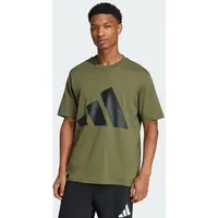 adidas Essentials Big Logo Kurzarm-T-Shirt Olive Strata / Black S