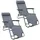 AMANKA Gartenliege 2er Set Gartenstuhl 153 x 60 x 30 cm grau