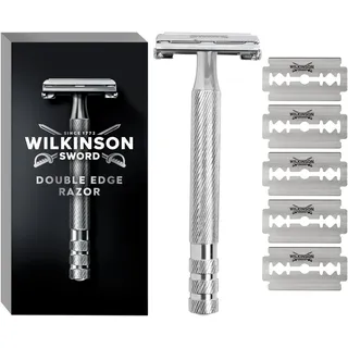 Wilkinson Sword Barber's Style Double Edge Rasierer + Rasierklingen 5 pc