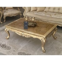 Casa Padrino Couchtisch Luxus Barock Couchtisch Antik Gold - Handgefertigter Massivholz Tisch im Barockstil - Barock Möbel - Edel & Prunkvoll