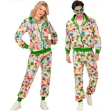 W WIDMANN MILANO Party Fashion - Kostüm Trainingsanzug, Geldscheine, Euro, Dollar, Casino, 80er Jahre Outfit, Jogginganzug für Karneval & Party