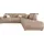 DOMO collection Ecksofa DOMO COLLECTION "Ava, moderne Sitzheftung mit toller Doppelnaht, komfortabel, L-Form", beige (natur), B:266cm H:84cm T:99cm, Kunstleder SOFTLUX;Struktur fein (100% Polyester);Zierkissen: Microfaser PRIMABELLE (100% Polyester);Struktur (100%