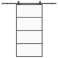 vidaXL Schiebetür mit Beschlag Schwarz 102,5x205 cm ESG-Glas