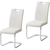 Hti-Living Schwingstuhl KellyC Kunstleder beige 2er Set