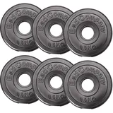 Bad Company Hantelscheiben 30/31 mm Kunststoff 3kg I Gewicht Set 6 x 0,5 kg I Gewichte für Langhantel und Kurzhantel