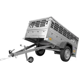 Pkw Planenanhänger GARDEN TRAILER 200 KIPP mit Laubgitteraufsatz, Stützrad, Flachplane und Planenträger