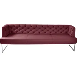 K+W Komfort & Wohnen »Creso«, im modernen Chesterfield-Look, Füße in Edelstahl-Optik rubin, 62440660-0 B/H/T: 202 cm x 83 cm x 67 cm