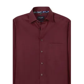 Olymp Businesshemd OLYMP "OLYMP Luxor, modern fit, New Kent", Herren, Gr. 39, Normaler Arm, bordeaux, 100% Baumwolle, Hemden