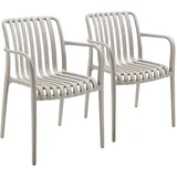Tectake tectake® Gartenstühle, wetterfest und UV-beständig, rutschfeste Gummischoner, 54,5 x 58 x 80,5 cm, Belastbarkeit 120 kg