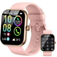 Smartwatch Herren Damen, 1,96"HD Touch Fitnessuhr Damen mit Telefonfunktion, Smart Watch Fitness Tracker mit Pulsmesser Schlafmonitor Schrittzähler, 113+ Sportmodi IP68 Wasserdicht Sport uhr, Rosa
