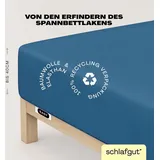 schlafgut Easy Jersey Elasthan Boxspring 120 x 200 - 130 x 220 cm blue mid