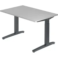 Hammerbacher Schreibtisch C-Fuß 120x80cm Grau / Graphit