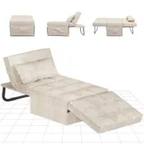 FLEXISPOT Sessel Wohnzimmer Sessel mit hocker Schlafsessel Klappbar mit bettfunktion mit schlaffunktion umwandelbarer Stuhl Bett ausziehbarer Schlafsessel Belastbar bis 300kg, Grau