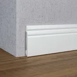 PROVISTON Sockelleiste Berliner Profil 16 x 100 x 2000 mm Elegante Hamburger Leiste Hochwertige Fußleiste Kunststoff Weiß Wasserfest, Robust und Langlebig