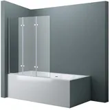 SoGood doporro 130 x 140 cm Design-duschwand für Badewanne Badewannenaufsatz Duschabtrennung 6mm Esg-sicherheitsglas nach DIN EN 12150-1 trans...