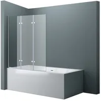 SoGood doporro 130 x 140 cm Design-duschwand für Badewanne Badewannenaufsatz Duschabtrennung 6mm Esg-sicherheitsglas nach DIN EN 12150-1 trans...