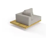Solpuri Plateau XL-Modul Ecke rechts - Ecktisch inkl. Polster Teak
