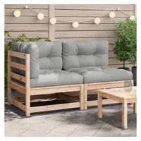 vidaXL Gartensofa mit Kissen 2-Sitzer Massivholz Kiefer