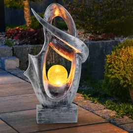 GLOBO Solarleuchte Glas Kunststoff 25,5x11x45 cm 1x LED 3000K warmweiß silber