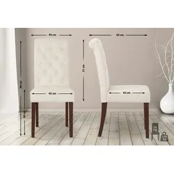 CLP Esszimmerstuhl Lisburn creme/Samt