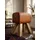 KADIMA DESIGN Retro Turnhocker Echtleder und Holz 40 x 30 x 47 cm Braun
