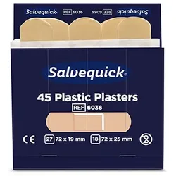 60 Sets Cederroth Salvequick Plastic Pflaster (45 Stück) braun , Refill