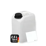 Trevendo Wasserkanister 2,5 Liter (DIN 45, Ø35 mm) - eingeprägte Literskala - Lebensmittelecht - BPA-frei - Ideal für Camping, Reisen und mehr - inkl Beschriftungsetikett
