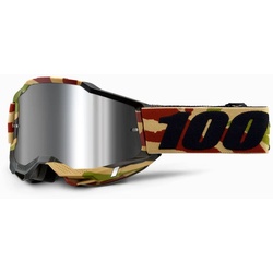 100 Percent Accuri 2 Mission, Crossbrille verspiegelt - Beige/Schwarz/Braun/Grün Silber-Verspiegelt