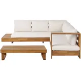 Garten Ecksofa Mit Tisch 5-sitzer Marettimo Linksseitig Zertifiziertes Akazienholz Braun