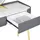 Beliani Schminktisch mit Spiegel und Hocker Surin Led Grau