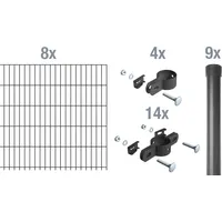 GAH Alberts Alberts Einstabmatten Zaun-Set anthrazit, zum Einbetonieren, 100 cm, 16 m