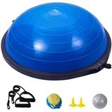 Vevor Halb-Gymnastikball-Trainer, 66 cm Balance-Ball-Trainer, 680 kg Tragkraft Stabilitätsball, Yoga-Ball mit Widerstandsbändern und Fußpumpe, Kraft-Fitnessball im Heim-Fitnessstudio, Blau