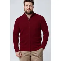 Men Plus by Happy Size Strickjacke Rot 6XL