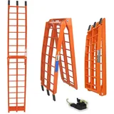 Baumarktplus TRUTZHOLM 1 x Auffahrrampe klappbar 180 cm Traglast 340 kg Alu orange Riffelstab Verladerampe