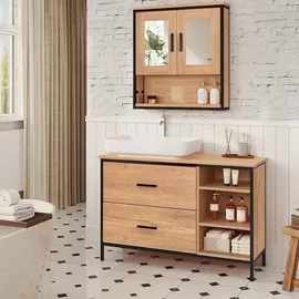 EUGAD Waschbeckenunterschrank 2 Schubladen 30 x 60 cm Beige