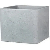 Scheurich Alea 40, Pflanzgefäß/Blumentopf/Pflanzkübel, quadratisch, Farbe: Stony Grey, hergestellt mit recyceltem Kunststoff, 10 Jahre Garantie, für den Außenbereich