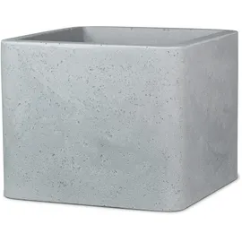 Scheurich Alea 40, Pflanzgefäß/Blumentopf/Pflanzkübel, quadratisch, Farbe: Stony Grey, hergestellt mit recyceltem Kunststoff, 10 Jahre Garantie, für den Außenbereich