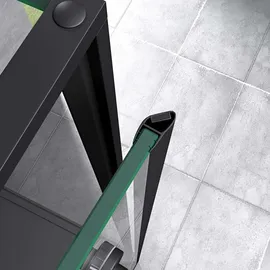 SoGood doporro Duschkabine Duschabtrennung Schwarz ESG-Sicherheitsglas Klarglas inkl. beidseitiger Easy-Clean-Beschichtung Ravenna64